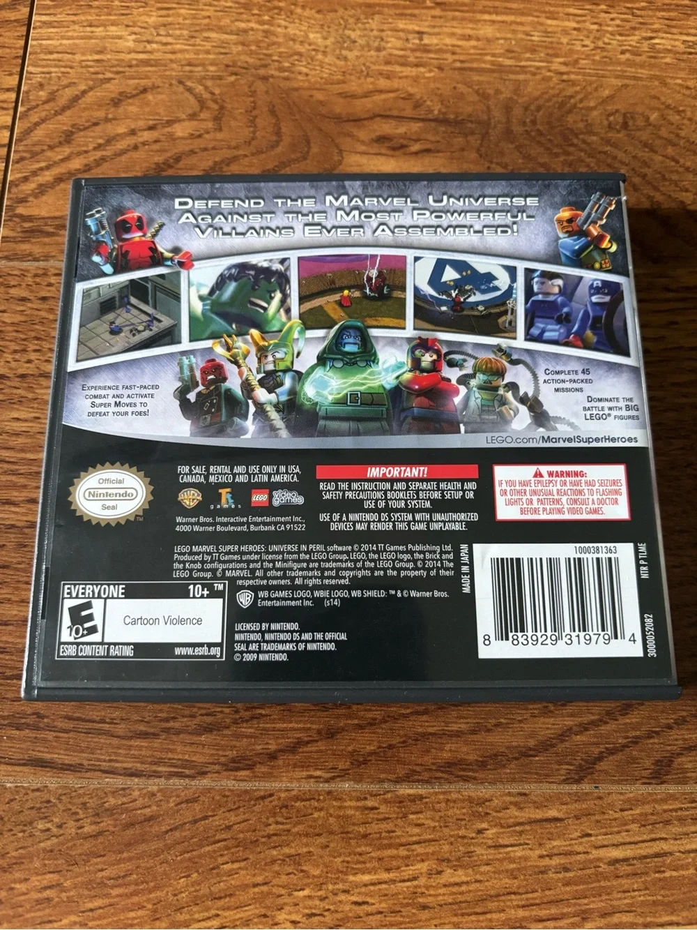 Lego Marvel Super Heroes Nintendo DS Game - Red, Blue, Green, Orange